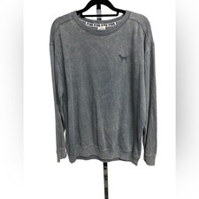 Victoria s Secret PINK distressed gray oversized sweatshirt crew neck medium