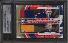 2011 ITG Ultimate Boys Are Back Gold Nikolai Khabibulin Chris Mason PATCH 1/1