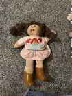 Cabbage Patch Kids Baby Doll Brown Yarn Hair Pink Dress Brown Boots Soft Body