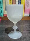 PORTIEUX VALLERYSTHAL Vintage French White Opaline Milk Glass Goblet H. 16.5cm