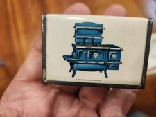 old Buckwalter Enameled Ranges Stove Adv Pocket Match Holder,Pics the Stove