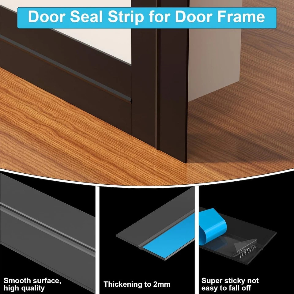 Silicone Weather Stripping Door Seal - 20ft Draft Stopper for Gaps and Frames