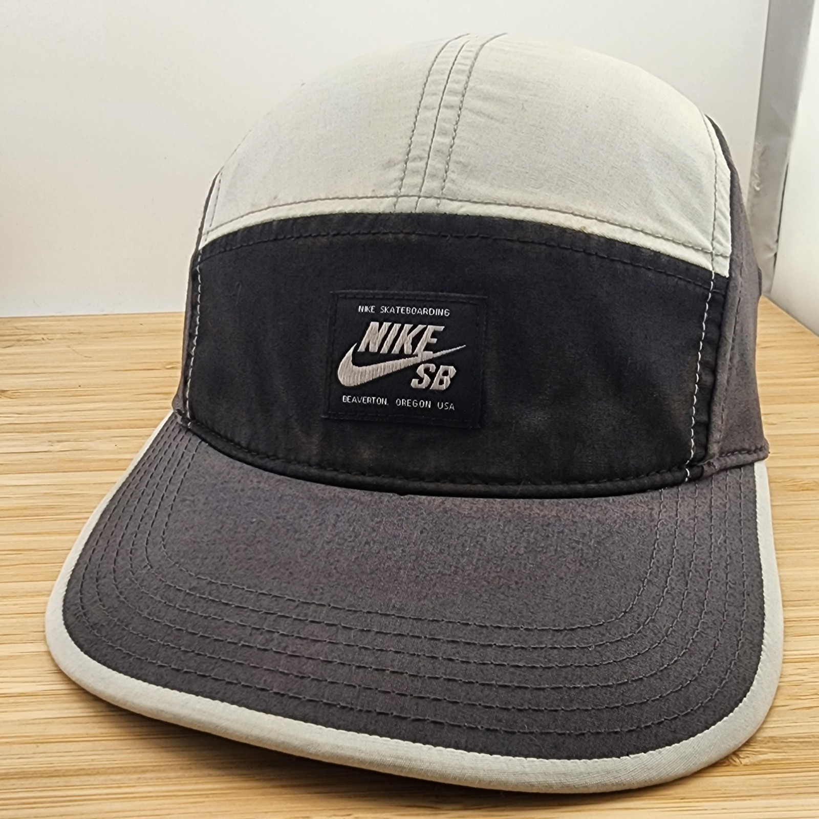 Nike SB 5 Panel Hat, Gray Tone Cap, Skateboarding, 100% Cotton, Buckle Strapback