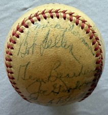 1949 Cleveland Indians Team Signed Baseball (26 Sigs) JSA LOA Feller, Wynn, Gord