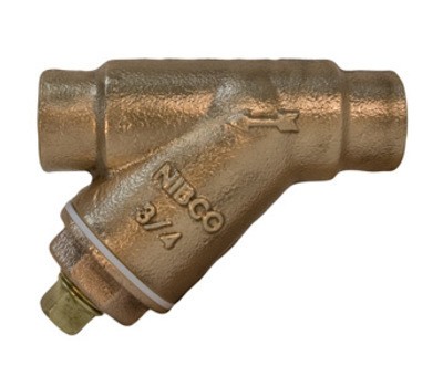 NIBCO S-221-A 1'' Solder x 1'' Solder x 3/8'' NPT Bronze Wye Strainer