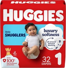 Huggies Size 1 Diapers, Little Snugglers, Size 1 8-14 lbs , 32 Count