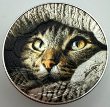 Gatito acurrucado en manta American Silver Eagle 1 oz. Moneda de dólar de plata .999