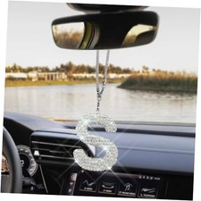 Bling Car Letter Charm, Rearview Mirror Hanging Accessories, Auto Letter S