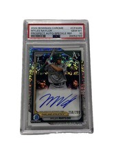 2024 Bowman Chrome Myles Naylor Prospect Auto-Speckle Ref Prospect /299 PSA 10