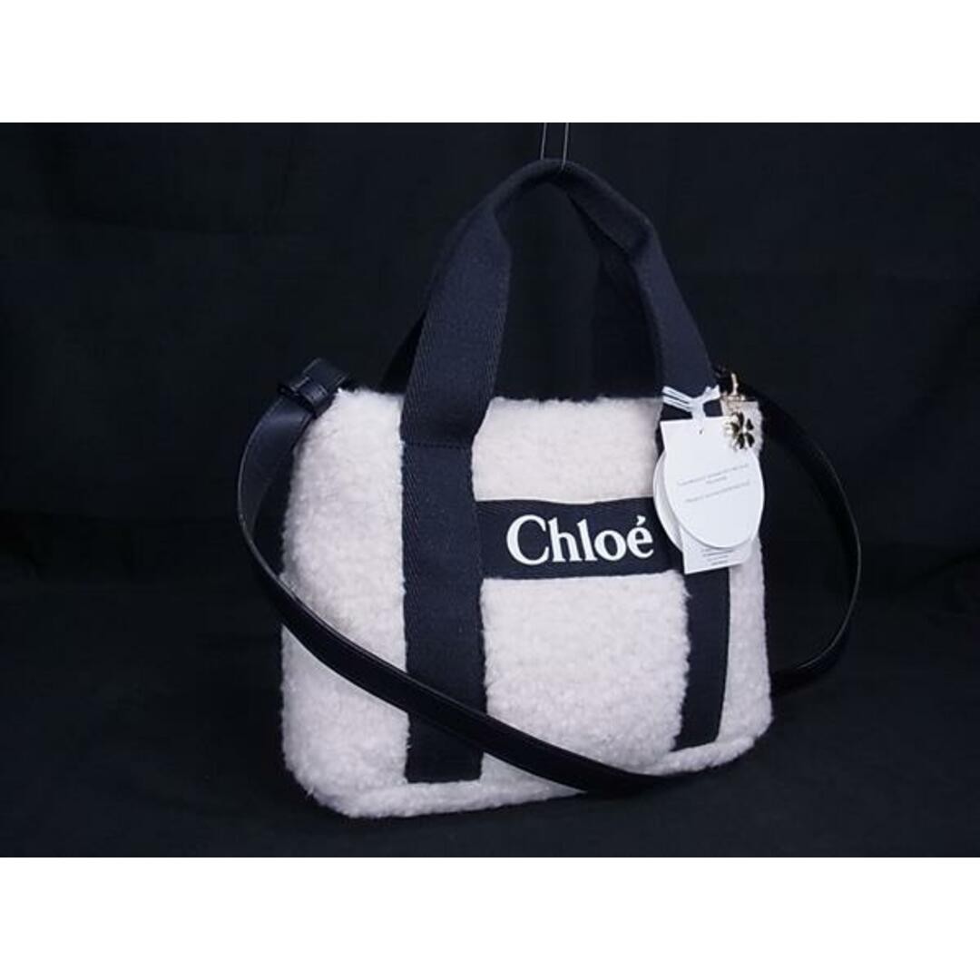 Chloe Boa Leather 2-Way Crossbody Tote Shoulder Bag in Ivory Navy Fj7607