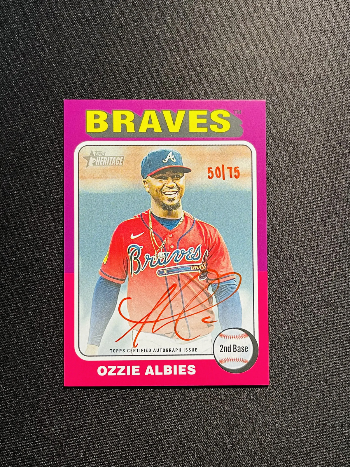 Ozzie Albies 2024 Topps Heritage High Number #ROA-OA Real One