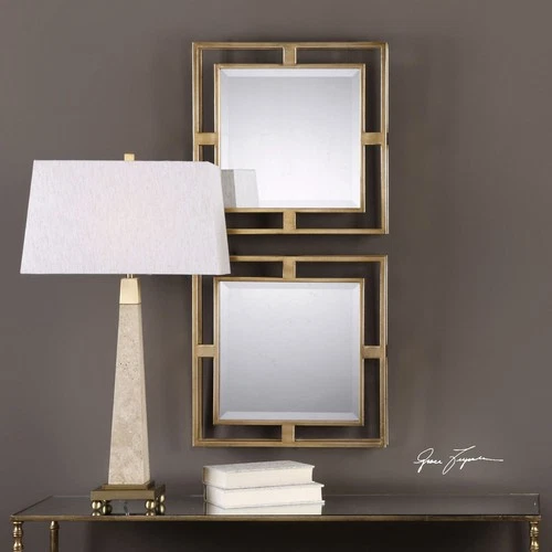 Uttermost 09234 Allick 18 X 18 inch Gold Wall Mirrors, Square, Grace Feyock - Picture 4 of 4