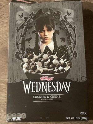 2024 Kellogg s Limited Edition WEDNESDAY Cookies & Creme Cereal *BOX  ONLY*