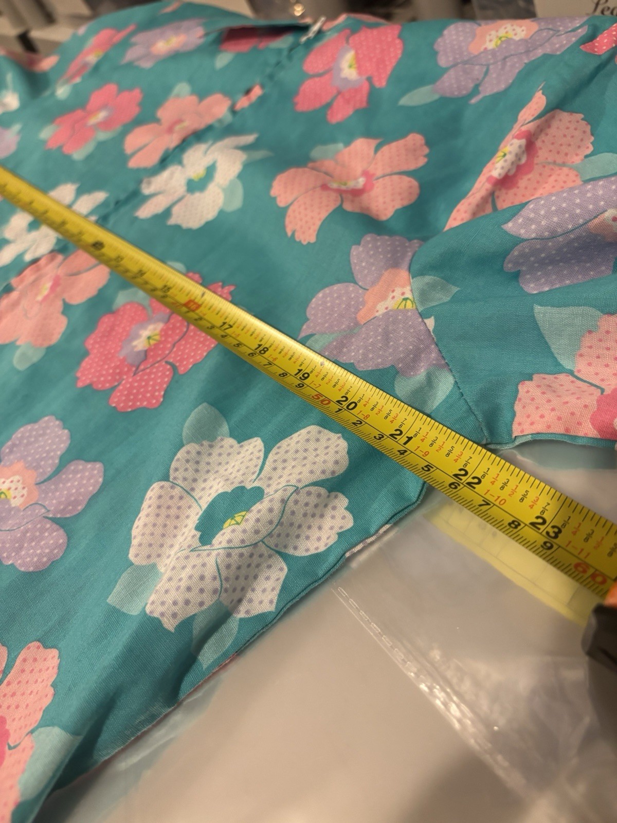 Vtg 70s MOD House Dress Floral Zip Front Belted Pockets Housewife Cottagecore L