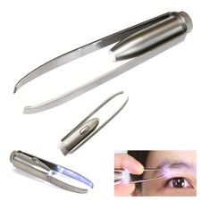 1 Pc Tweezer Stainless Steel Make Up Eyelash Eyebrow Hair Removal Led Light