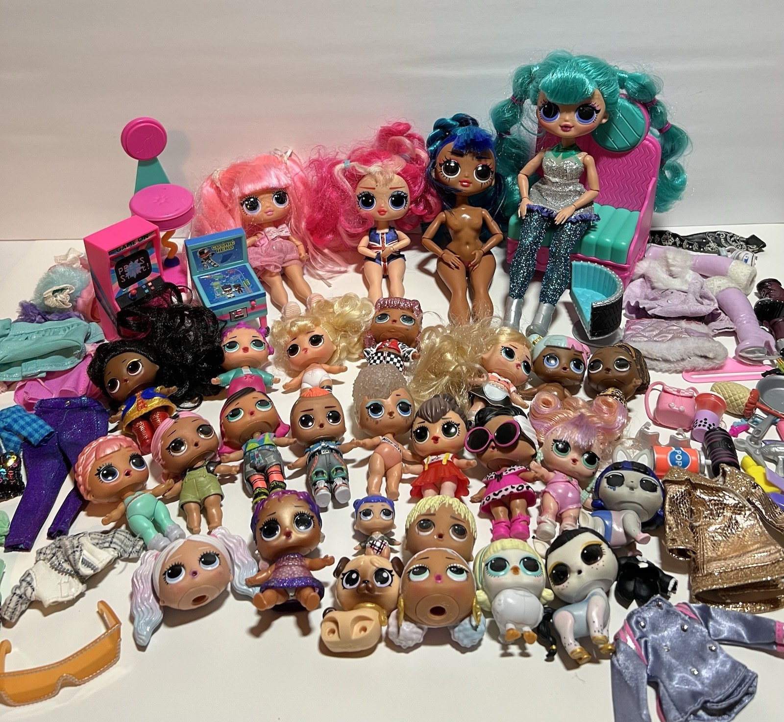 LOL Surprise! OMG Doll, Accessories, Clothing Outfits Huge Doll Lot