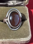Vintage 60s/70s Sterling Silver CARNELIAN Ring Cabochon Artisan