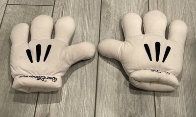 Disney Parks White Mickey Mouse Gloves Plush Hands Costume Adult 1 Set