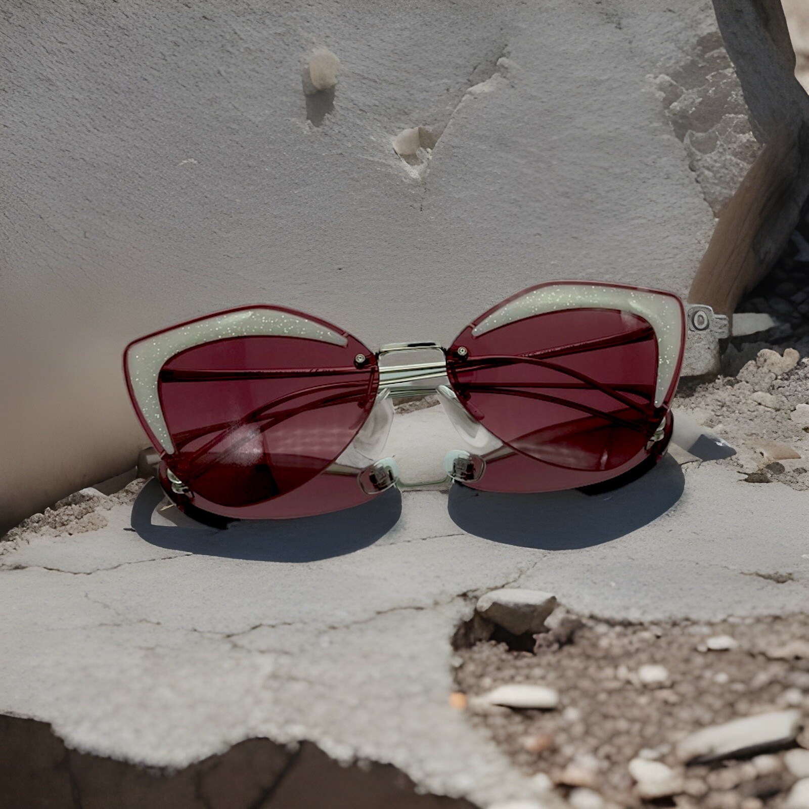 Fendi FF0355S C9A4S 66mm Cat Eye Sunglasses for Women Luxury Designer Shades-image