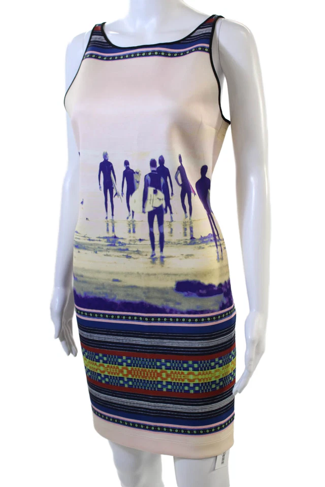 Vestido sin mangas estampado abstracto Clover Canyon para mujer multicolor talla grande Foto 2 de 4