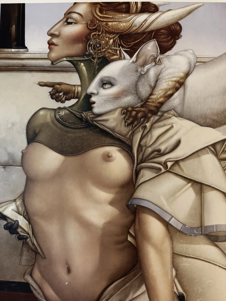 Michael Parkes 1988 Galeria “Stalking” Steltman Amsterdam Impressão 23x33,5 Emoldurada - Imagem 3 de 4