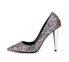 Women  s Glitter Pointed Toe High Heel Pumps Stiletto Dress Party Formal Shoes