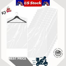 MIDELONG 10 Pack 24 x 36 Clear Plastic Clothes Covers Garment Bags Dust Proof