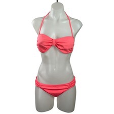 Victoria's Secret Pink Halter Two Piece Bikini Set Swimsuit Swimwear Size M
