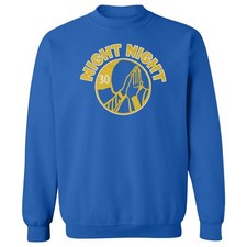 Blue Steph Curry Night Night Logo The Bay Bball Unisex Crewneck Sweatshirt