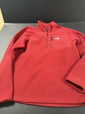 THE NORTH FACE 1/4 ZIP FLEECE PULLOVER JACKET Medium RED