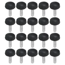 20pcs M4x14mm Knurled Thumb Screw Clamping Screw Knobs Grip Bolt Fasteners Black