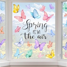 6 Sheets Spring Window Clings, Watercolor Butterfly Spring Decals, Removable Ant
