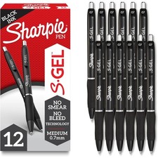 S-Gel Gel Pens, Black , Medium Point (0.7mm),...