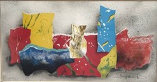 Laszlo Dus Piros e Kek 1986 Signed Numbered Color Lithograph Park West COA