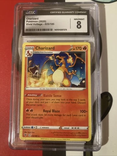 Pokemon Charizard Non-holo #025/185 Vivid Voltage 2020 - CGC 8