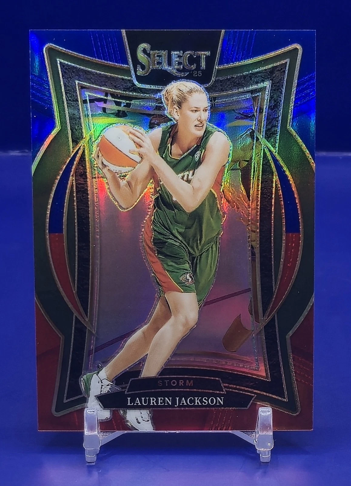 2025 WNBA Select Lauren Jackson #35 Concourse Red and Blue Prizm /399