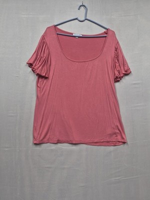  Ophelia Roe Women s Top XL Dusty Rose Flutter Sleeve Scoop Neck Rayon Blend...
