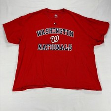 Majestic Washington Nationals Red T Shirt Men's 2XL Baseball Tee