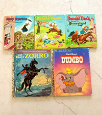 Walt Disney's Little Golden Book Tell-A-Tale Zorro, Mary Poppins book-Lot of 5