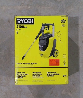 #ad RYOBI 2100 PSI 1.2 GPM Cold Water Corded Electric Pressure Washer w Foamer NEW $199.99