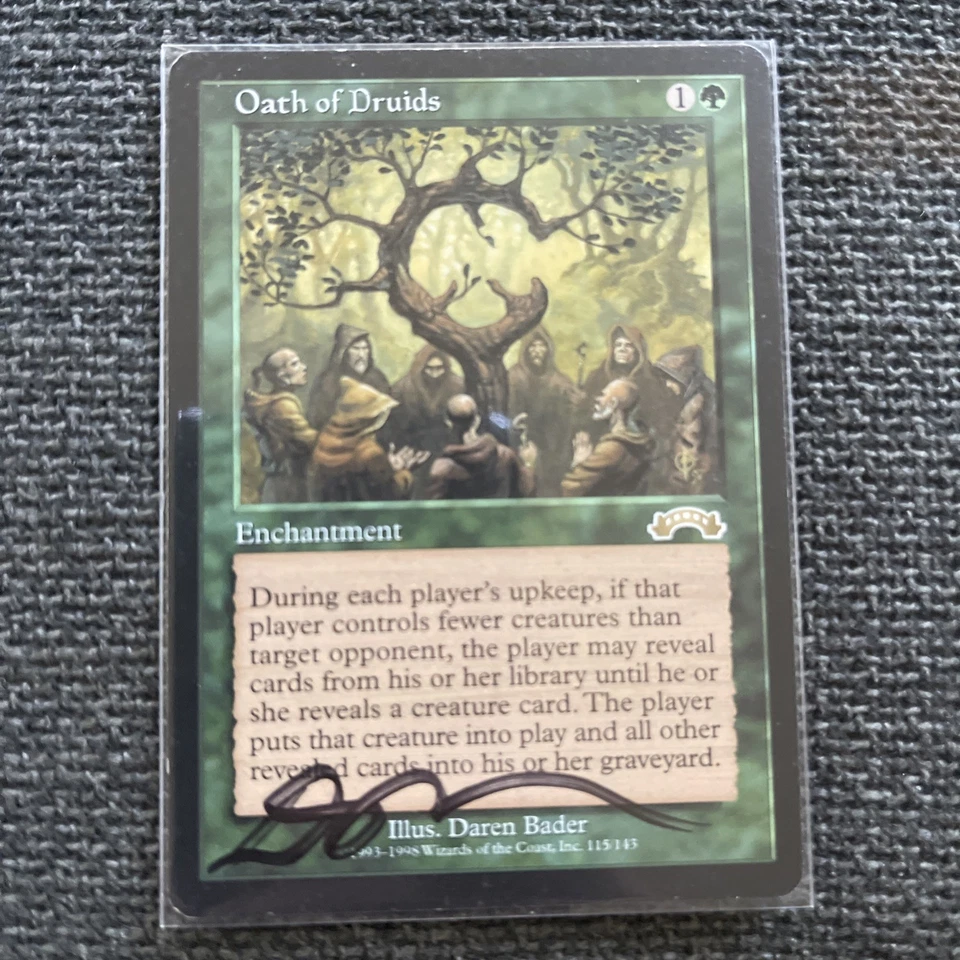 Exodus  MTG  Oath of Druids   signed by  Daren Bader x4 - Image 3 of 4