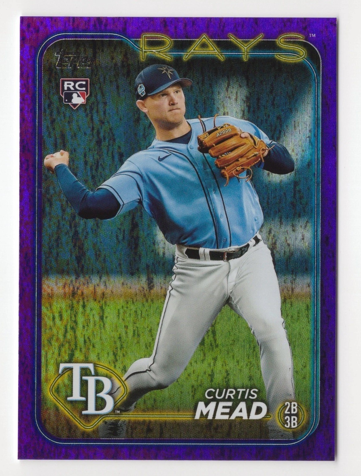 2024 Topps Curtis Mead #82 RC Purple Foil #’d/799 Rookie Tampa Bay Rays