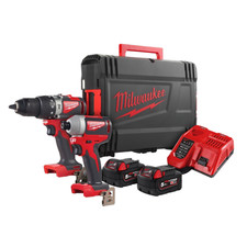 Milwaukee Cordless Compact Twin Pack M18BLCPP2A-502C 18V 2 x 5.0Ah Li-Ion Case
