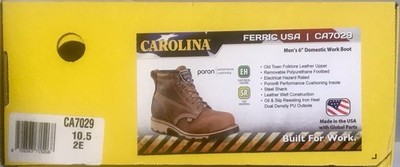 Size 10.5 2E - Carolina  Men's 6'' Domestic Moc Toe Work Boots CA7029 Made in USA