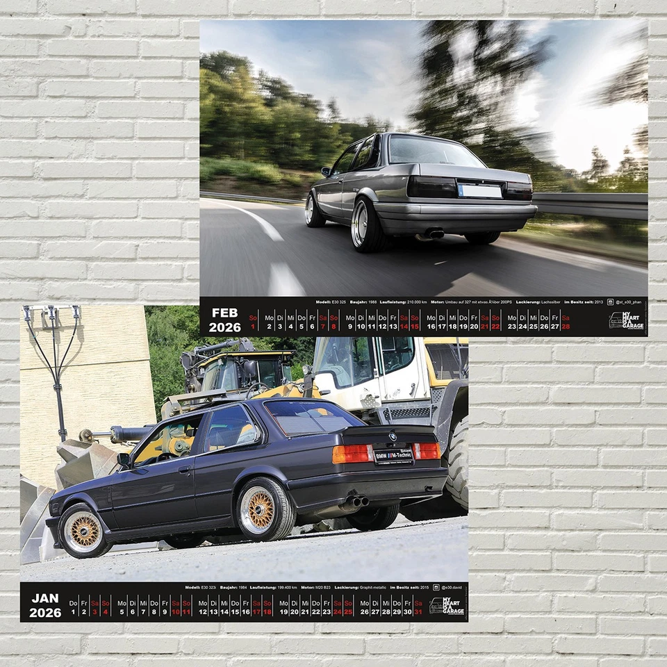 Fan Kalender 2026 - durch das Jahr mit dem BMW E30 (XXL-DinA2 quer) - Bild 2 von 4