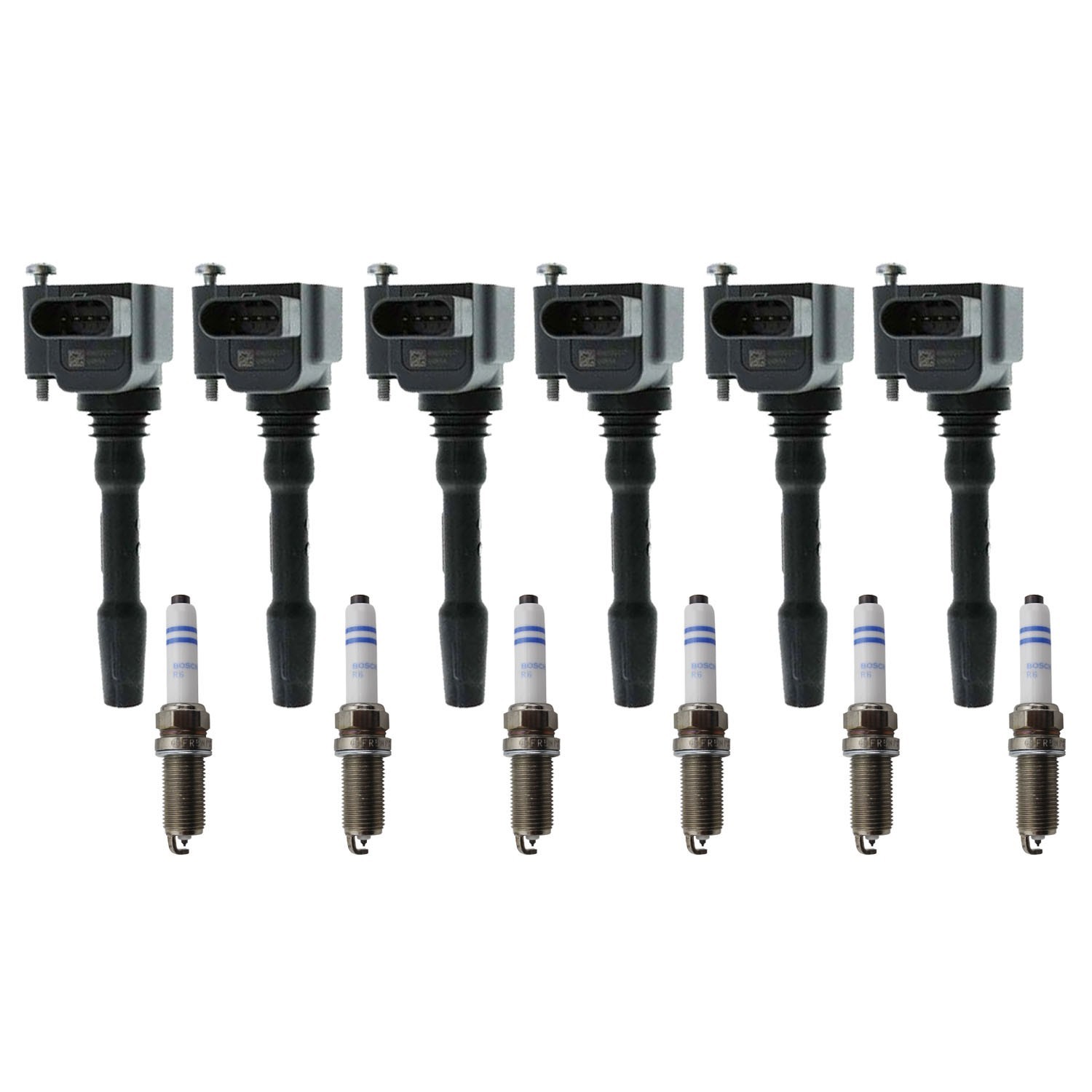 Eldor 6 Ignition Coils Bosch Platinum Spark Plugs Kit for Cayenne Macan Panamera