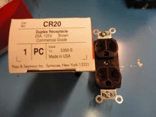 Pass & Seymour CR20, Duplex Receptacle, Brown, 20a 125v, Free Shipping