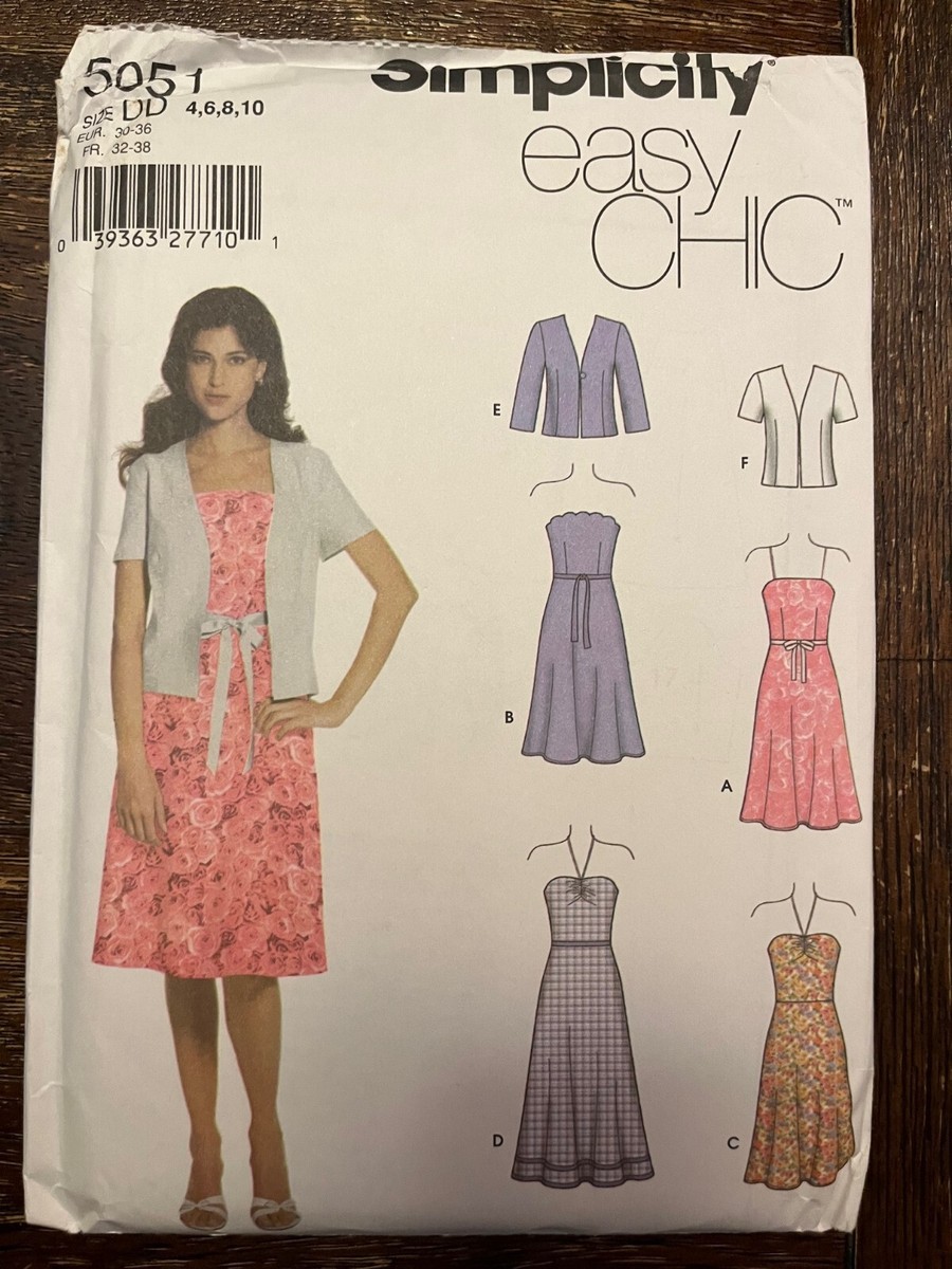 Simplicity 5051 UNCUT Sewing Pattern, Misses' Dress & Jacket, Size