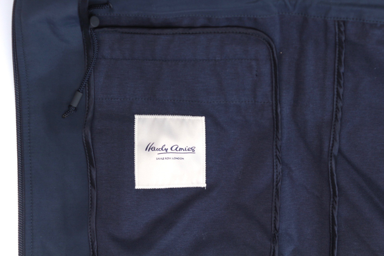 NEW Hardy Amies Field Jacket Mens L Solid Navy Blue 4 Pocket Zip Front Fall image 10