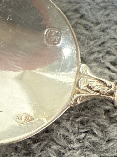 Antigua cuchara francesa Fleur De Lis Demitasse de plata de ley - Imagen 6 de 12